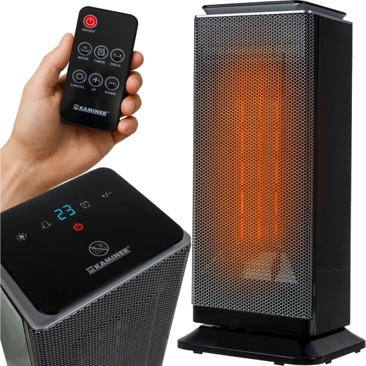 Ceramic electric heater Kaminer Lumni 2.0 PTC 2000 W with remote control