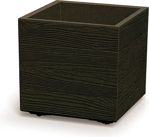 Plastist lillepott Madera Square Eco Wood 38,5 × 38,5 × 37 cm, kohvivärvi