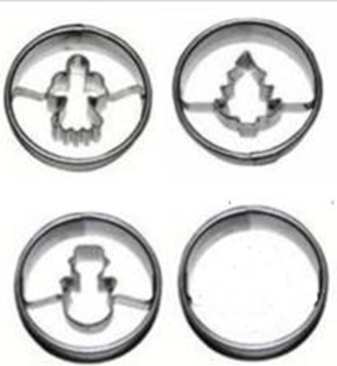 TORO küpsisevormid 4 cm – jõuluteemaline komplekt, 4 tk