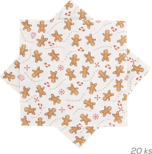 Pabersalvrätikud Piparkoogimees 33 × 33 cm, 20 tk