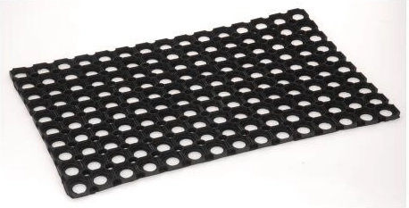 Perforated Rubber Doormat 40 × 60 cm, Black