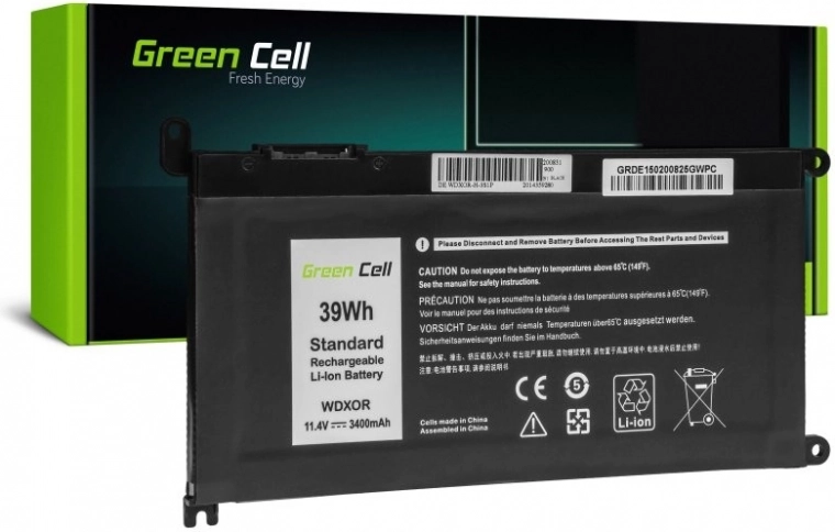 Green Cell aku Dell WDXOR jaoks 11,4 V 3400 mAh