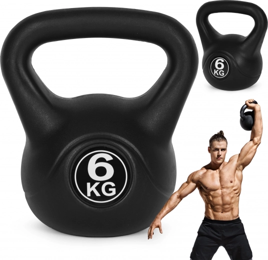 Kettlebell 6 kg MODERNHOME – plastist kettlebell jõu ja vormi parandamiseks