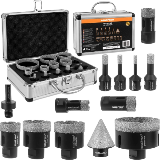 Bigstreni teemantkroonpuurid 6–68 mm, 13-osaline komplekt
