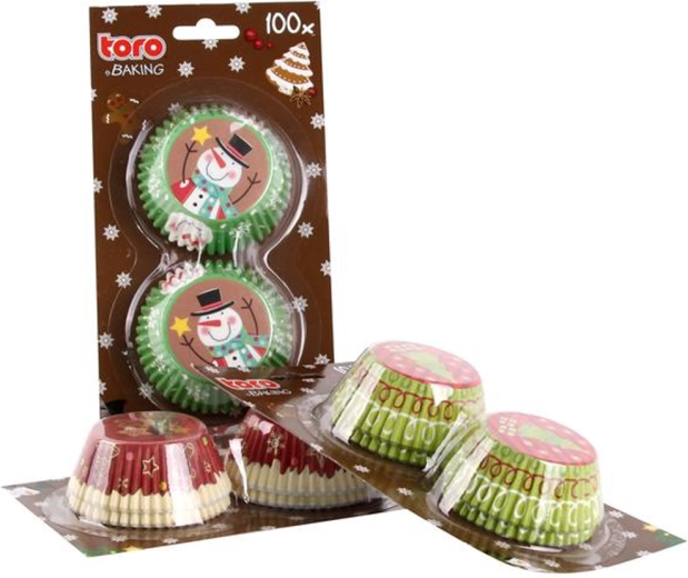 TORO pabervormid muffinitele – jõulumustriga, 100 tk