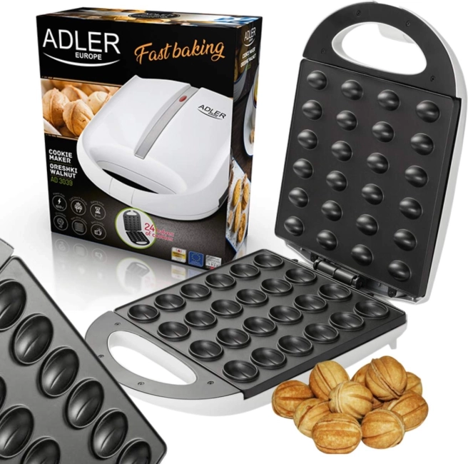 Adler AD 3039 elektriline pähkliküpsiste vorm 24 tk, XL, 1600 W