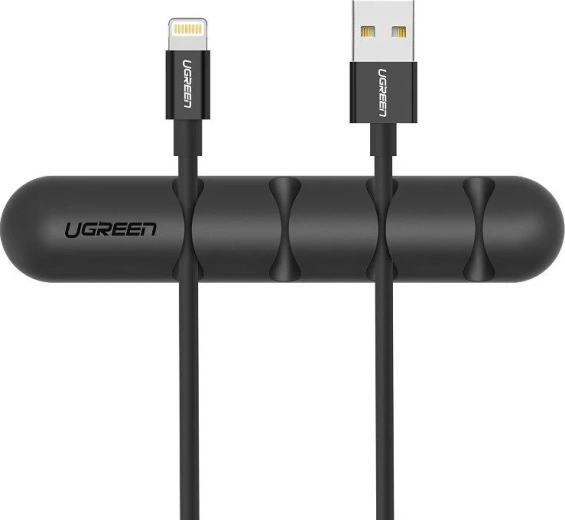 Ugreeni isekleepuv korraldaja 4 kaablile, must - 2 tk