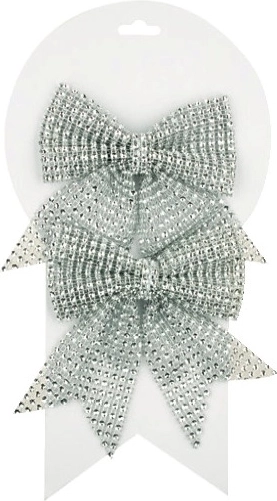 Hõbedased jõululipsud kivikestega, 12 cm, 2 tk