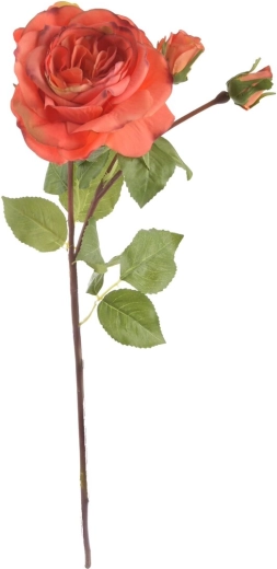 Kunstroos oranž 52 cm