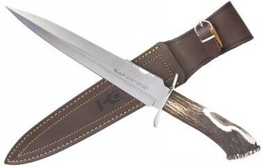 Muela Bear suur jahinoaž 24 cm, hirvesarv, nahktupp