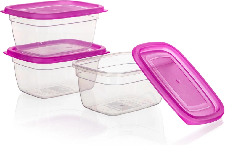 Plastist toidukarpide komplekt 0,55 l – roosa, 3 tk