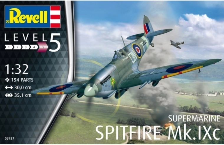Plastikust kokkupandav lennukimudel Spitfire Mk.IXC