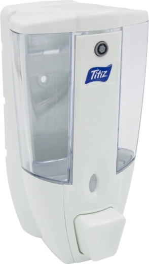 Seinale kinnitatav seebidosaator 0,45 l valge/läbipaistev - 1 tk
