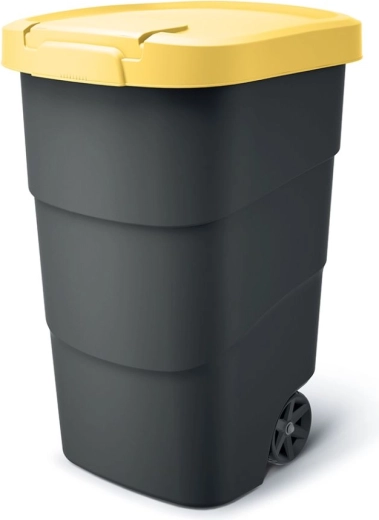 Ratastega aiaprügikonteiner Wheeler 95 l antratsiit/kollane
