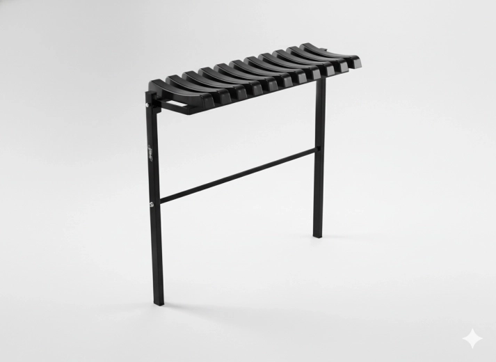 Kokkupandav kalmistupink 68 cm – must teras
