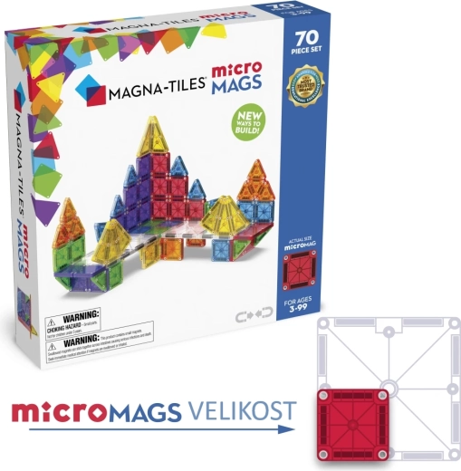 Magna-tiles magnetiline ehituskomplekt microMAGS 70 osaga