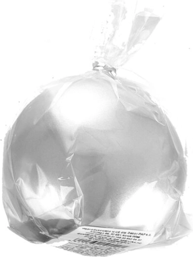 Dekoratiivne küünal hõbedane metallilise läikega pall 8 cm
