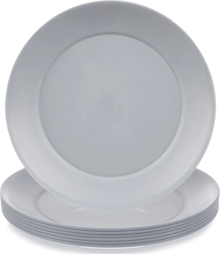 Plastist madalad taldrikud Sandy 23,5 cm – komplekt 6 tk
