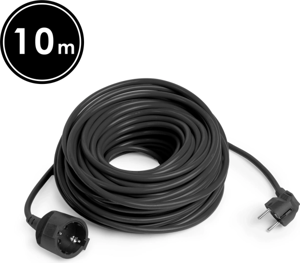 Must pikendusjuhe 10 m Schuko-pistikupesaga