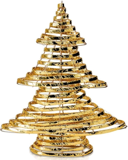 Golden illuminated Christmas tree with 30 LEDs, 40 cm