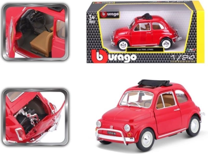 Bburago Fiat 500L 1:24 punane metallmudel