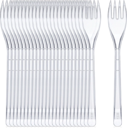 Läbipaistvad korduvkasutatavad plastkahvlid 17,5 cm (25 tk)