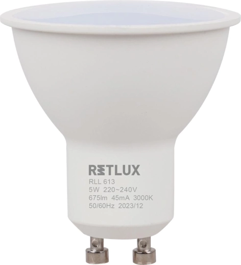 LED-reflektorpirn RETLUX GU10 5 W, soe valge