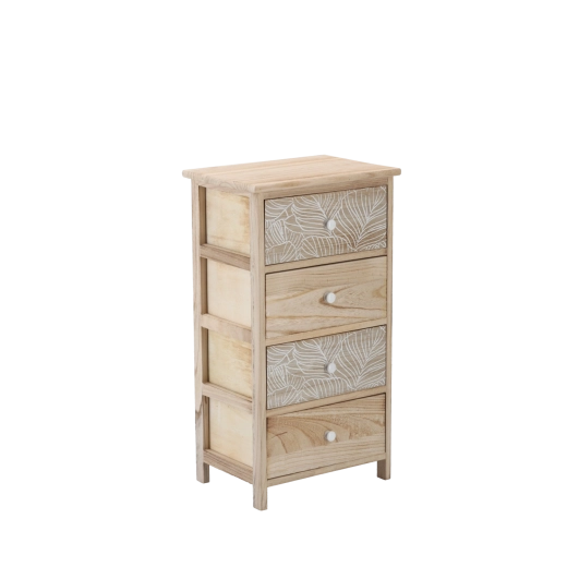 Natural paulownia wood and leaf decor