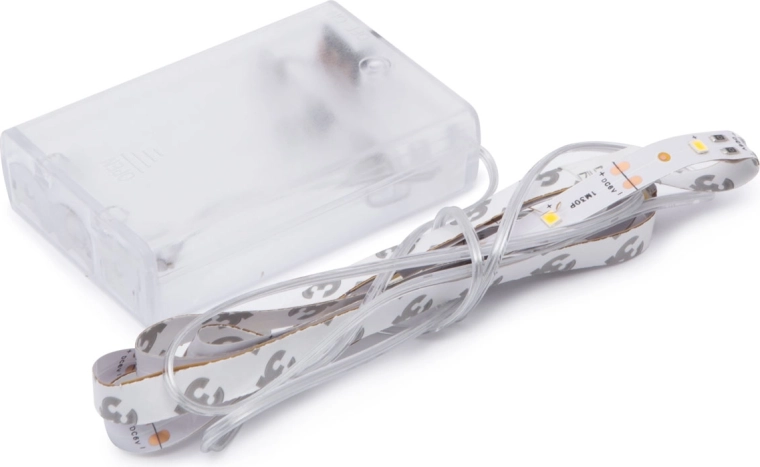 Sooja valge valgusega LED-riba, 1 m, AA-patareitoitel