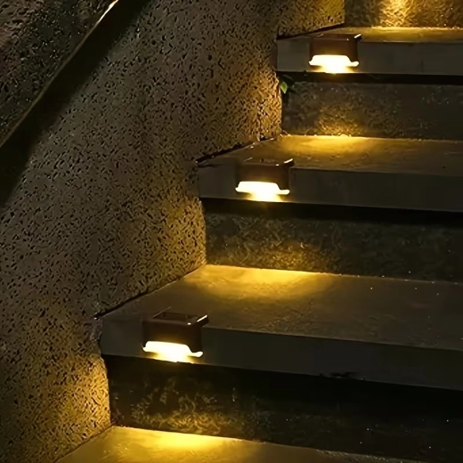Päikesetoitel LED trepivalgustid terrassile ja aeda, veekindlad, komplekt 4 tk