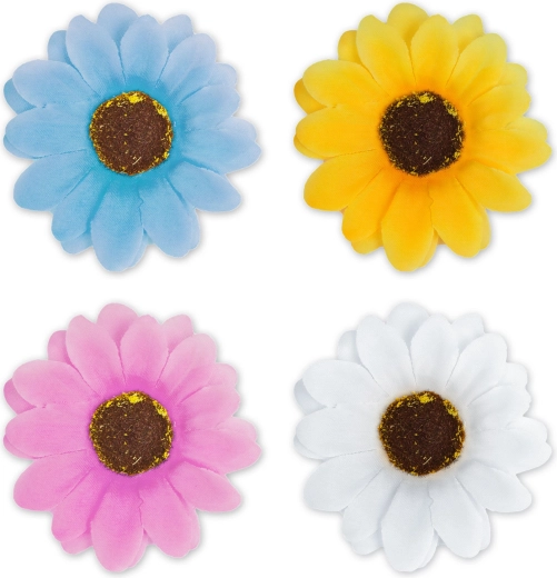 Aiakaunistuseks dekoratiivsed lilled klambriga, 7,5 cm, 4 tk