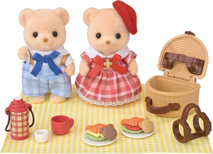 Sylvanian Families küpsisekarudest õde-vend piknikul