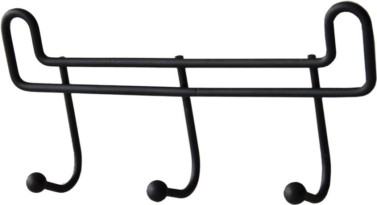 Vannitoariidepuu 3 konksuga, 16 cm, must metall