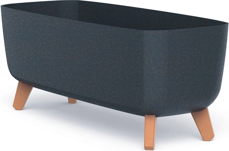 Jalgadega lillepott Gracia Case Eco Wood 58 cm antratsiit