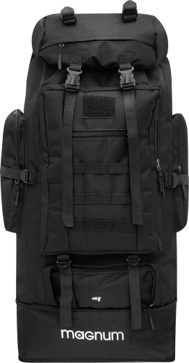 Variable 100 l capacity with shortening via bottom zipper