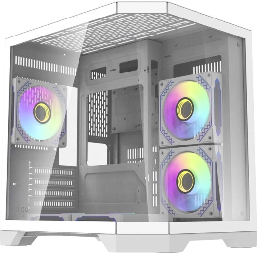 Valge Darkflash FT350 arvutikorpus 5 aRGB ventilaatoriga