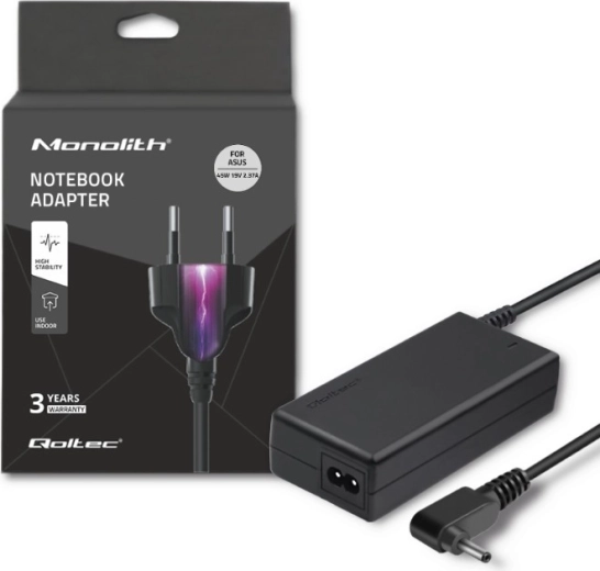 Toiteadapter ASUSi sülearvutitele 45 W, 19 V, 2.37 A, pistik 4.0 × 1.35 mm + toitekaabel