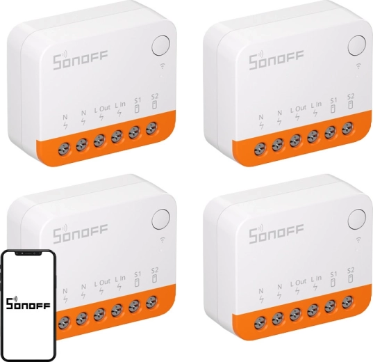 Sonoff MINIR4 Extreme nutikas Wi‑Fi lüliti (komplekt 4 tk)