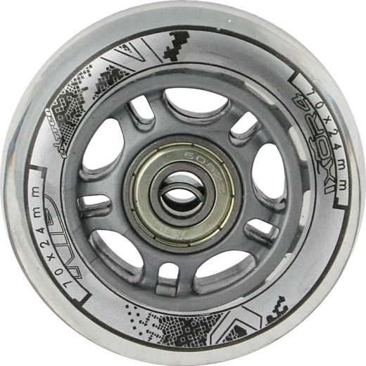 Läbipaistvate PU rataste komplekt 70 × 24 mm koos ABEC 7 laagritega NILS EXTREME