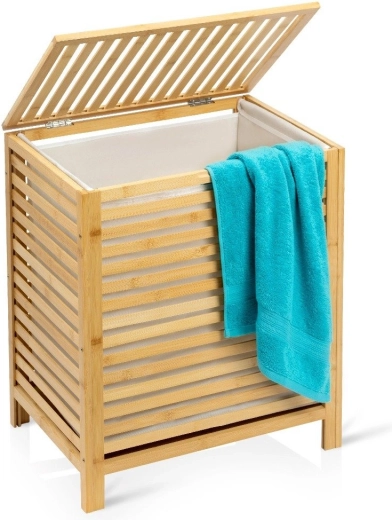 Bambusest pesukorv kaanega, 60 l