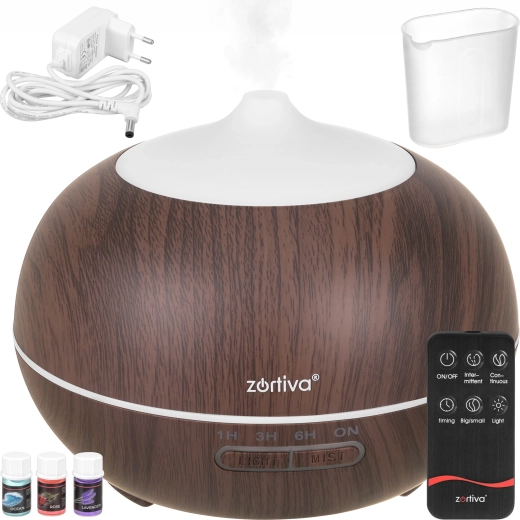Zortiva ultrasonic aroma diffuser and air humidifier 400 ml with remote control