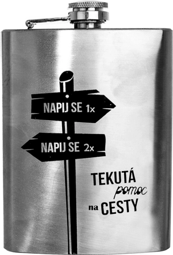 Roostevabast terasest taskuplasku „Vedelik abi teel“ 240 ml