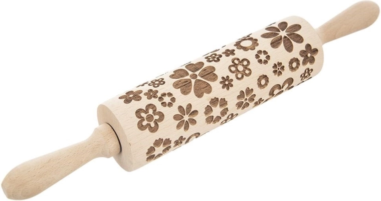 Puidust reljeefne tainarull lillemotiiviga 39 cm