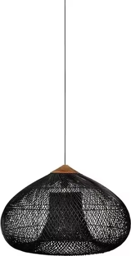 Rotangist rippvalgusti varjukate 50 cm – must
