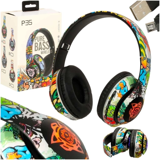 Juhtmevabad üle-kõrva kõrvaklapid Bluetoothi ja RGB-taustvalgustusega