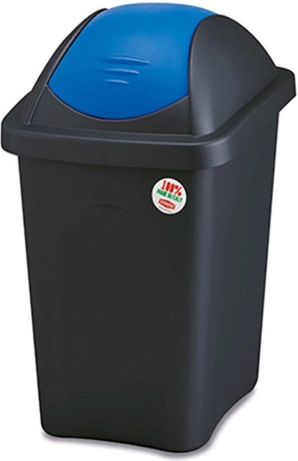 Multipat Flip-Top Waste Bin 30 l – Black-Blue
