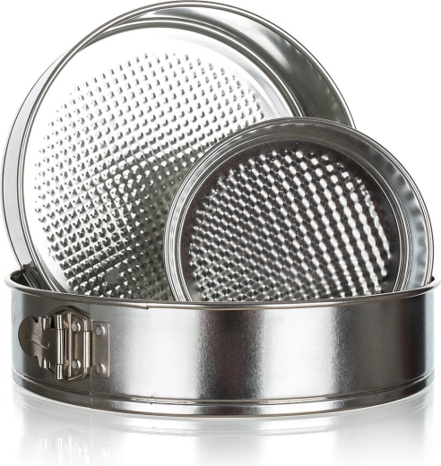 Rozevitatavate koogivormide komplekt FANTASIA 16/24/28 cm, tinatud metall