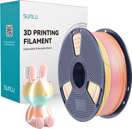 Sunlu PLA+ siidine filament vikerkaar 1,75 mm 1 kg