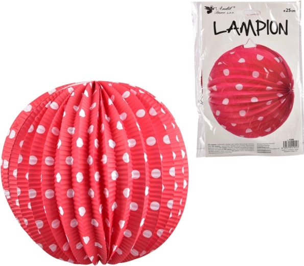 Paberist latern roosade täppidega 25 cm