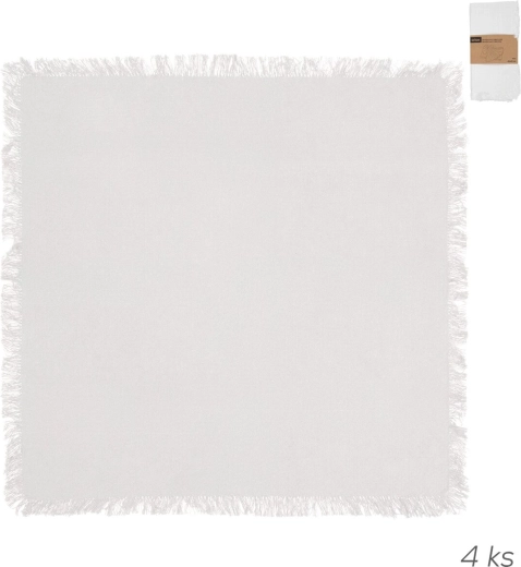 Valged puuvillased salvrätikud 45 × 45 cm, 4 tk komplekt